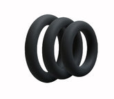 Love In Leather 3 Piece Fat Boy Stretchy Cock Rings - Black - Stretchy Cock Rings
